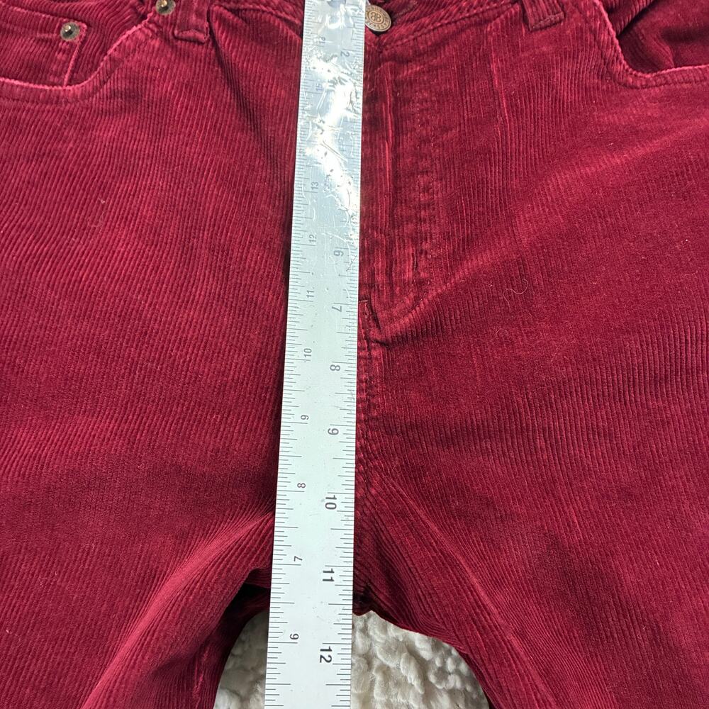 Bill Blass Pants Womens Actual 30 Burgundy Stretch Corduroy High Rise Straight - Picture 10 of 11